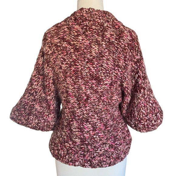Tabitha Anthropologie Marled Wool Pink Chunky Knit Sweater Shrug Sz S - Picture 4 of 12